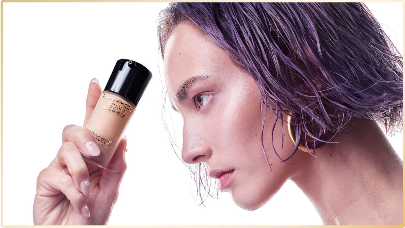 MAC Foundation Guide image of four models.
